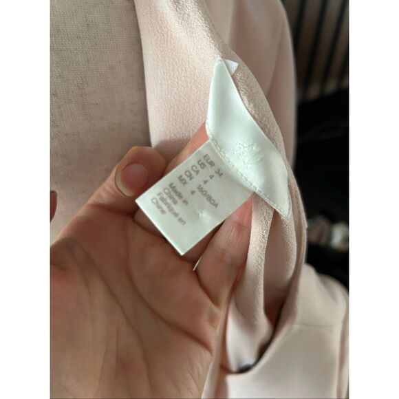 H&M long blazer light pink color size 4 work attire work blazer work outfit - Picture 4 of 7